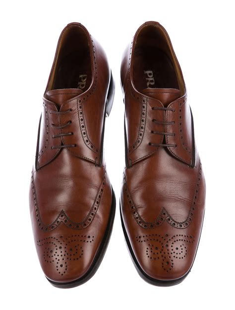 prada wingtip leather brogues